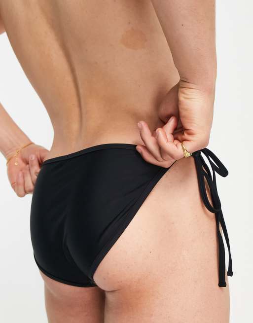 ASOS DESIGN - Zwemslip met gestrikte zijkanten in zwart, 4 van 4