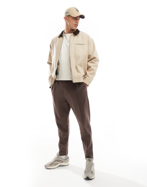 ASOS DESIGN – Zwężane brązowe joggersy z zapięciem na suwak, 4 z 5