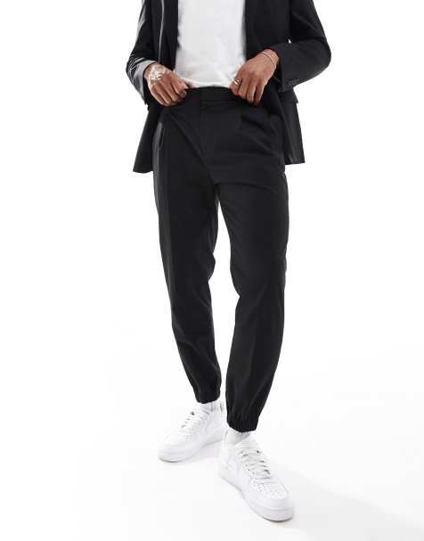 ASOS DESIGN – Zwężane czarne joggersy garniturowe - view 1