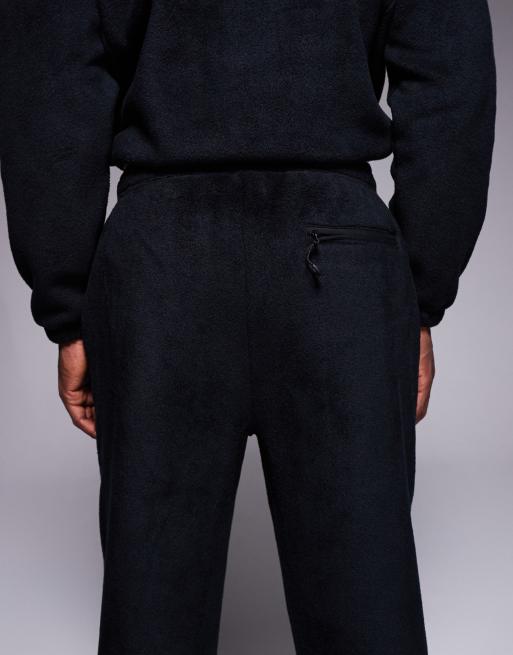 ASOS DESIGN – Zwężane czarne joggersy polarowe, część zestawu, 4 z 5