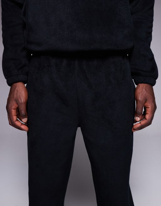 ASOS DESIGN – Zwężane czarne joggersy polarowe, część zestawu, 5 z 5