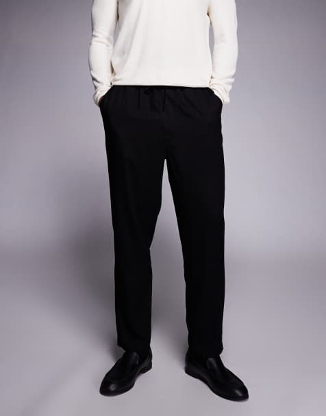 ASOS DESIGN co-ord tapered trousers in black