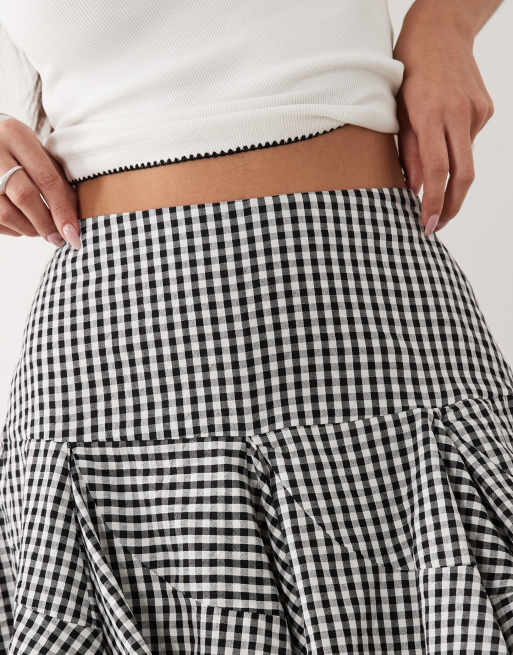 ASOS DESIGN - Zwierige minirok met diagonale naden en gingham ruit, 3 van 5