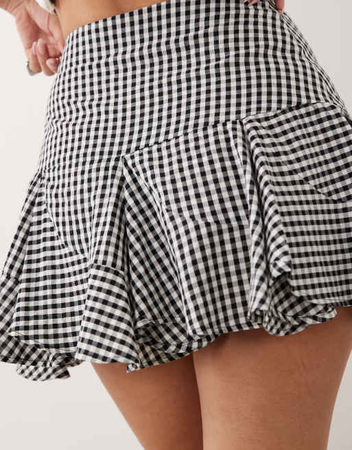 ASOS DESIGN - Zwierige minirok met diagonale naden en gingham ruit, 4 van 5