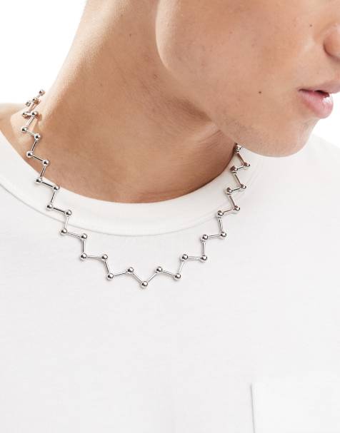 ASOS DESIGN – Zygzakowaty naszyjnik w kolorze srebra - view 1