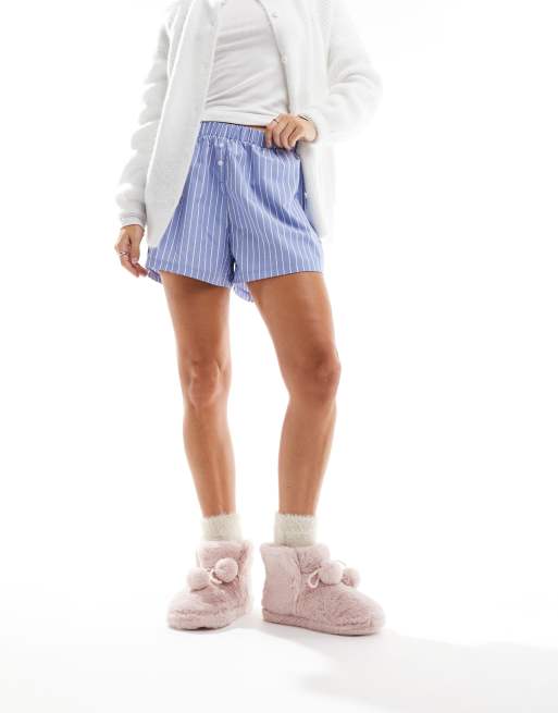 ASOS DESIGN Zyla pom pom bootie slippers in pink | ASOS