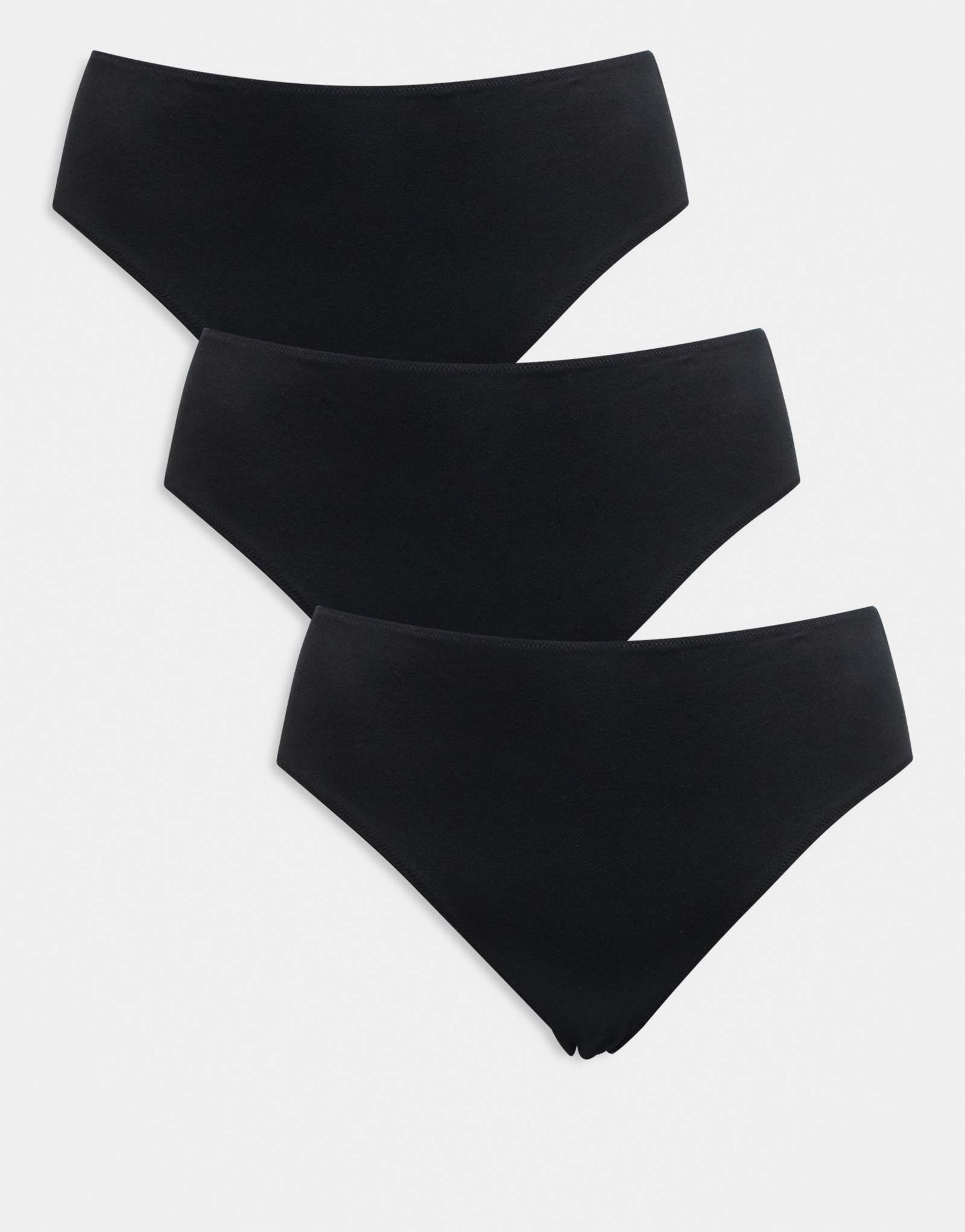 ASOS DESIGN 3 комплекта черных трусов с завышенной талией