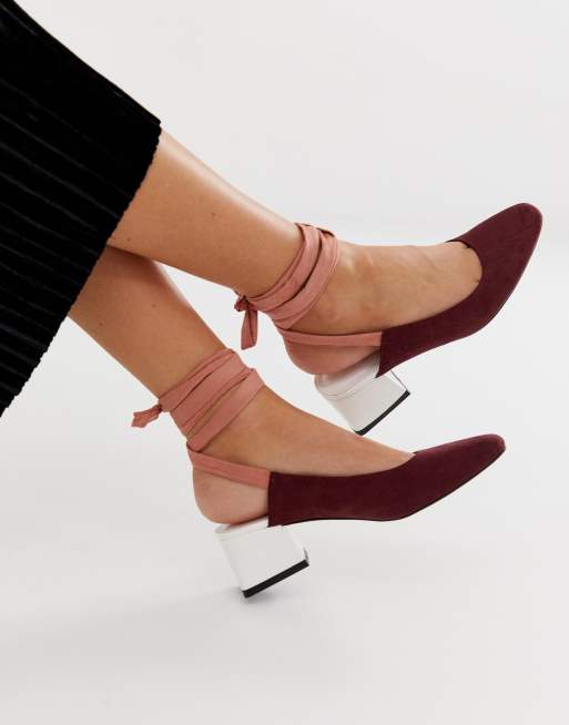 ASOS DESIGNb Steps Chaussures talons mi hauts avec attache la cheville