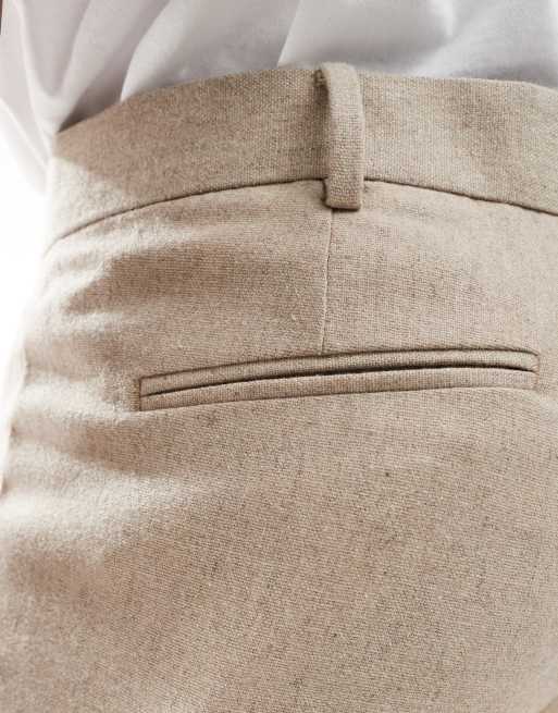 ASOS DESIN flare suit pants with wool in beige, 4 of 5