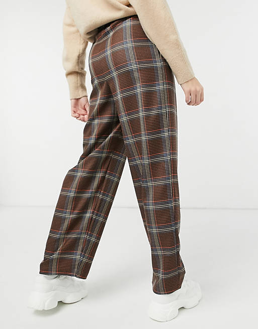 Trousers & Leggings oversized dad trackpant in bold check 