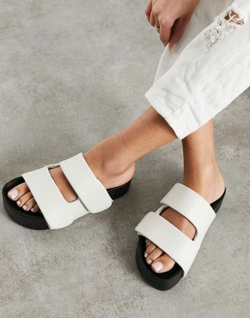 White 2025 padded sandals