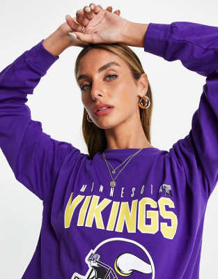 ASOS DESIGN oversized t-shirt with long sleeve and NFL print