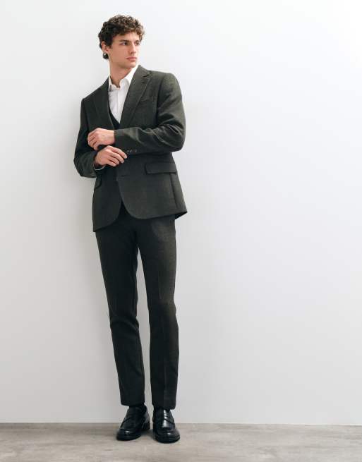 ASOS DESING veste de costume slim à microtexture verte, 4 de 5