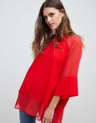 Asos Design - Asos - doorzichtig en stevig oversized t-shirt-rood