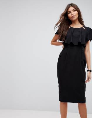asos black wiggle dress