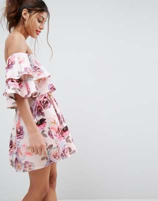 asos pink bardot dress