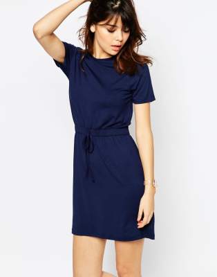 drawstring jersey dress