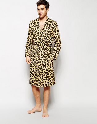 leopard print dressing gown womens