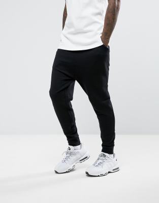 Asos drop crotch joggers with store ruched detail and pockets in gray