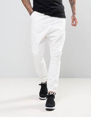 White drop crotch joggers new arrivals