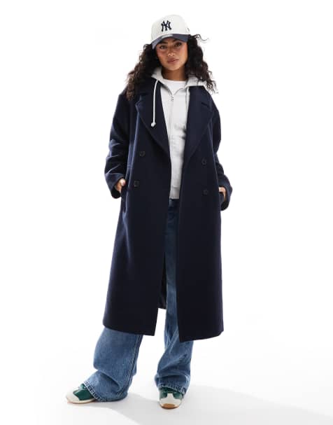 ASOS DSESIGN quilted hybrid formal coat in navy - view 1