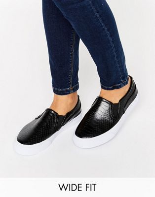 wide fit slip on trainers