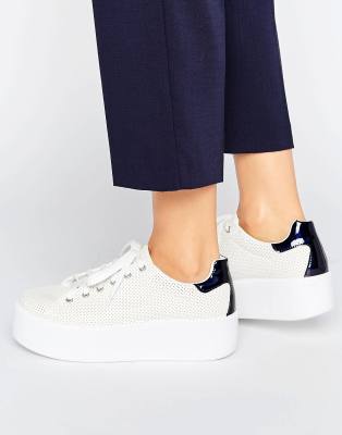 asos white platform sneakers