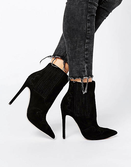 ASOS ECLECTIC Suede Western Pointed Ankle Boots