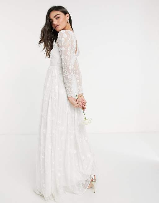 Asos Edition Ava Verziertes Hochzeitskleid Mit Durchgehender Stickerei Asos