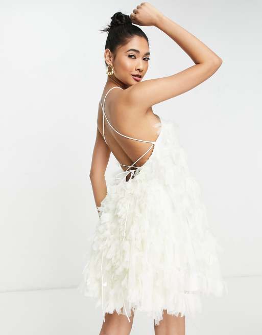 Asos white 2025 backless dress