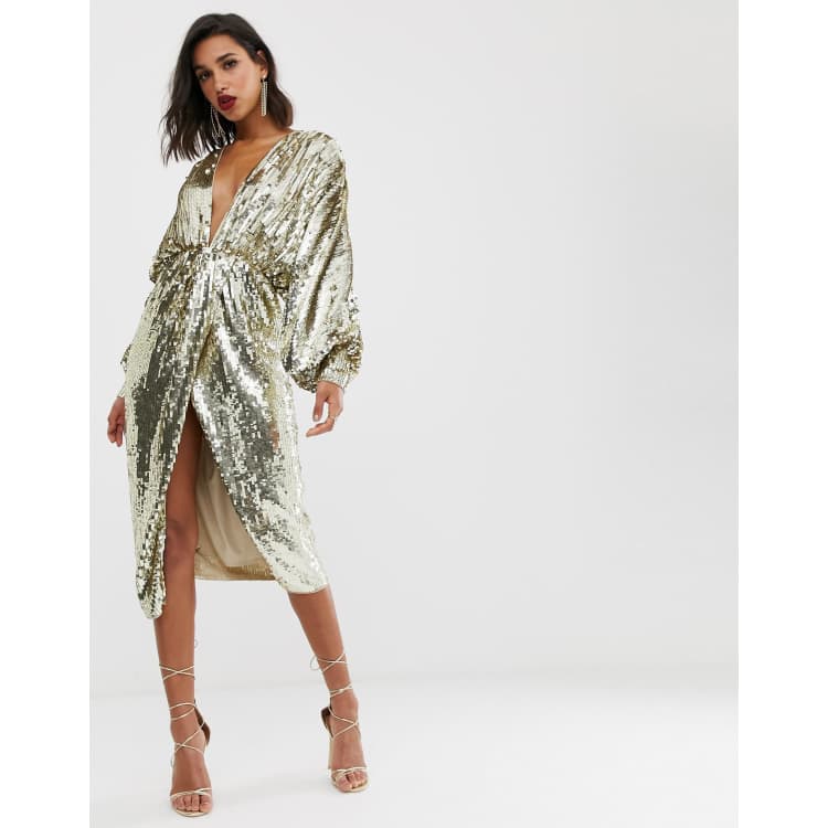 ASOS EDITION batwing midi dress in sequin