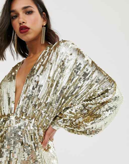 Sequin store batwing dress