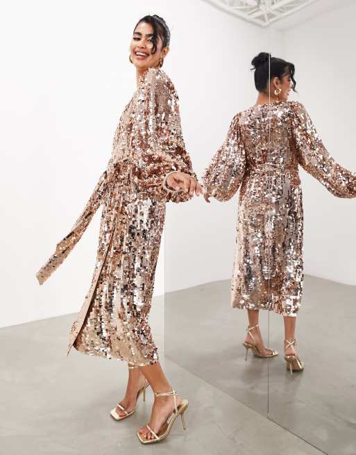 Asos gold dress clearance uk