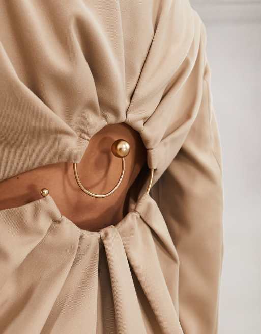 ASOS EDITION - Beige blazer med læg og spiraldetalje på ryggen, 4 af 4