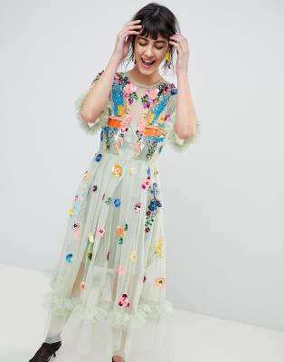 asos bird dress