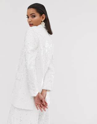 asos white sequin suit