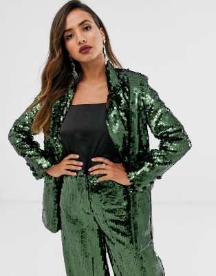 green sequin blazer