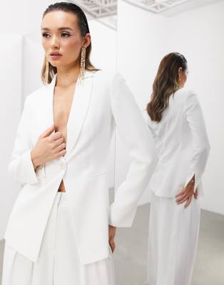 ASOS EDITION blazer in ivory-White