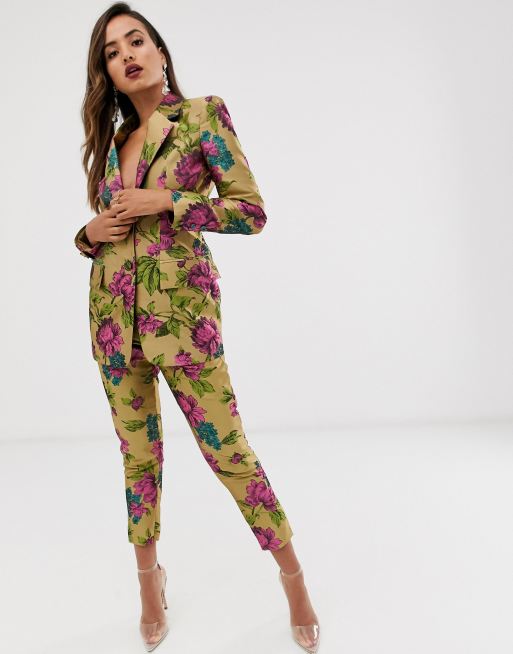 ASOS EDITION – Blommig figursydd jacquardkostym, 3 av 3