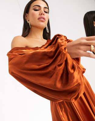 asos edition blouson one shoulder dress