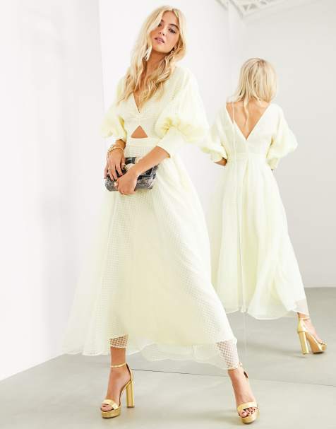 ASOS EDITION blouson sleeve midi dress in organza check - view 1