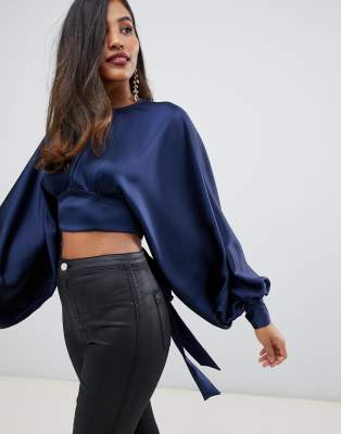 asos navy top