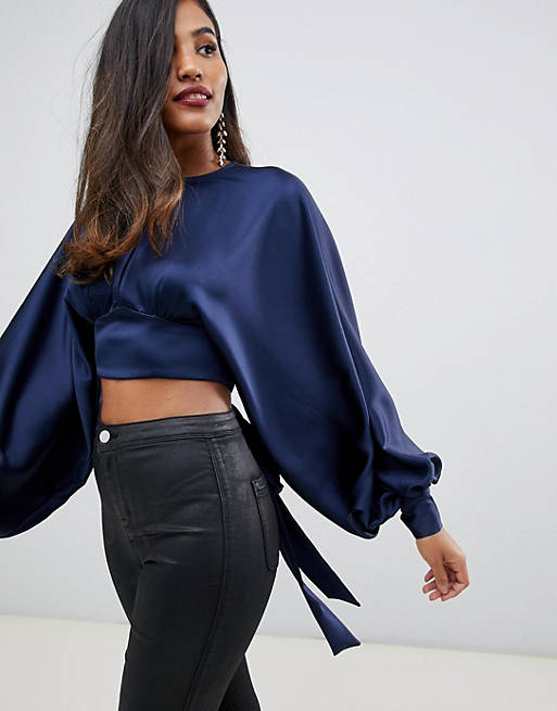 ASOS EDITION blouson top with open back