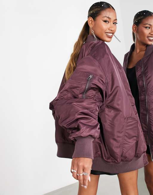 ASOS EDITION Bomber oversize color melanzana