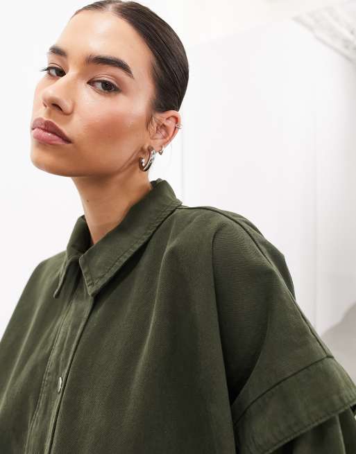 ASOS EDITION – Bomberjacke in hellem Khaki mit Kragen | ASOS