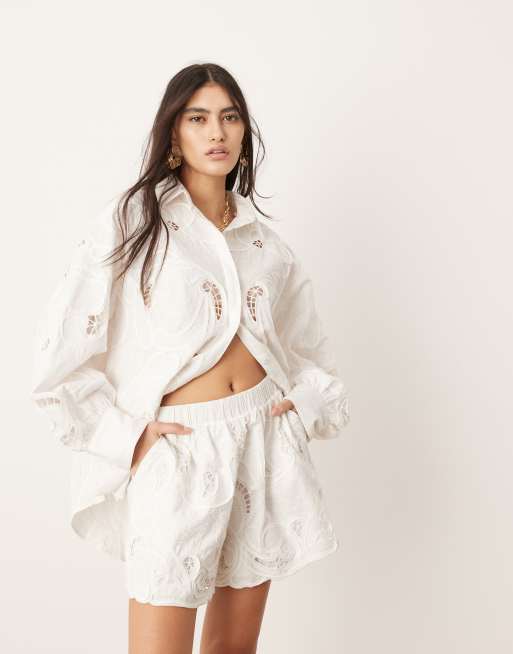 Asos white shorts best sale