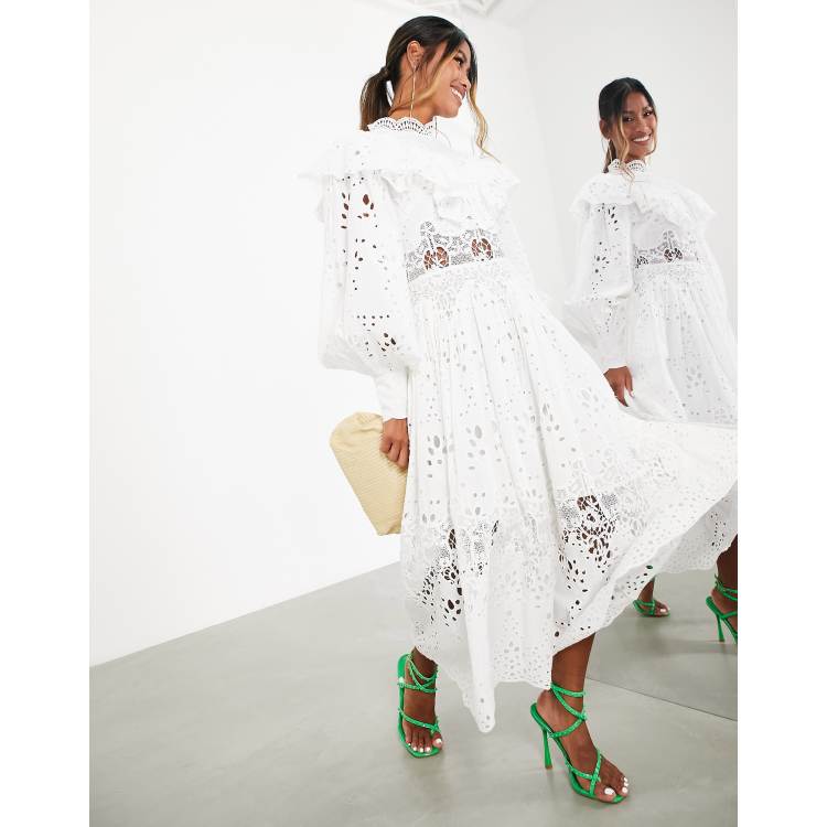 asos white broderie dress