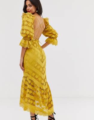 asos mustard dress