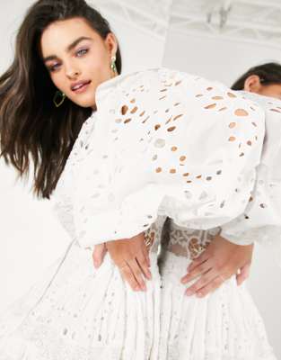 asos white broderie dress