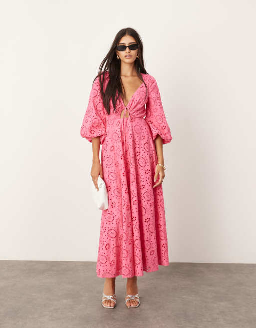 Asos design wrap front midi dress with cutout in floral print sales